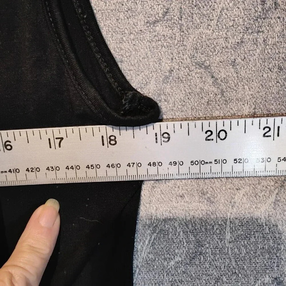 Suzy Shier Black Sleeveless Stretch Blouse White Lace & Pearl Neck CK MEASURE - Picture 5 of 6